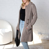 Raelle Open Basic Sweater Coat - Taupe