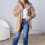 Raina Soft Faux Fur Jacket - Taupe