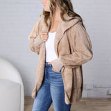 Raina Soft Faux Fur Jacket - Taupe
