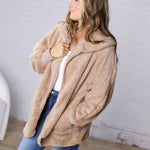 Raina Soft Faux Fur Jacket - Taupe
