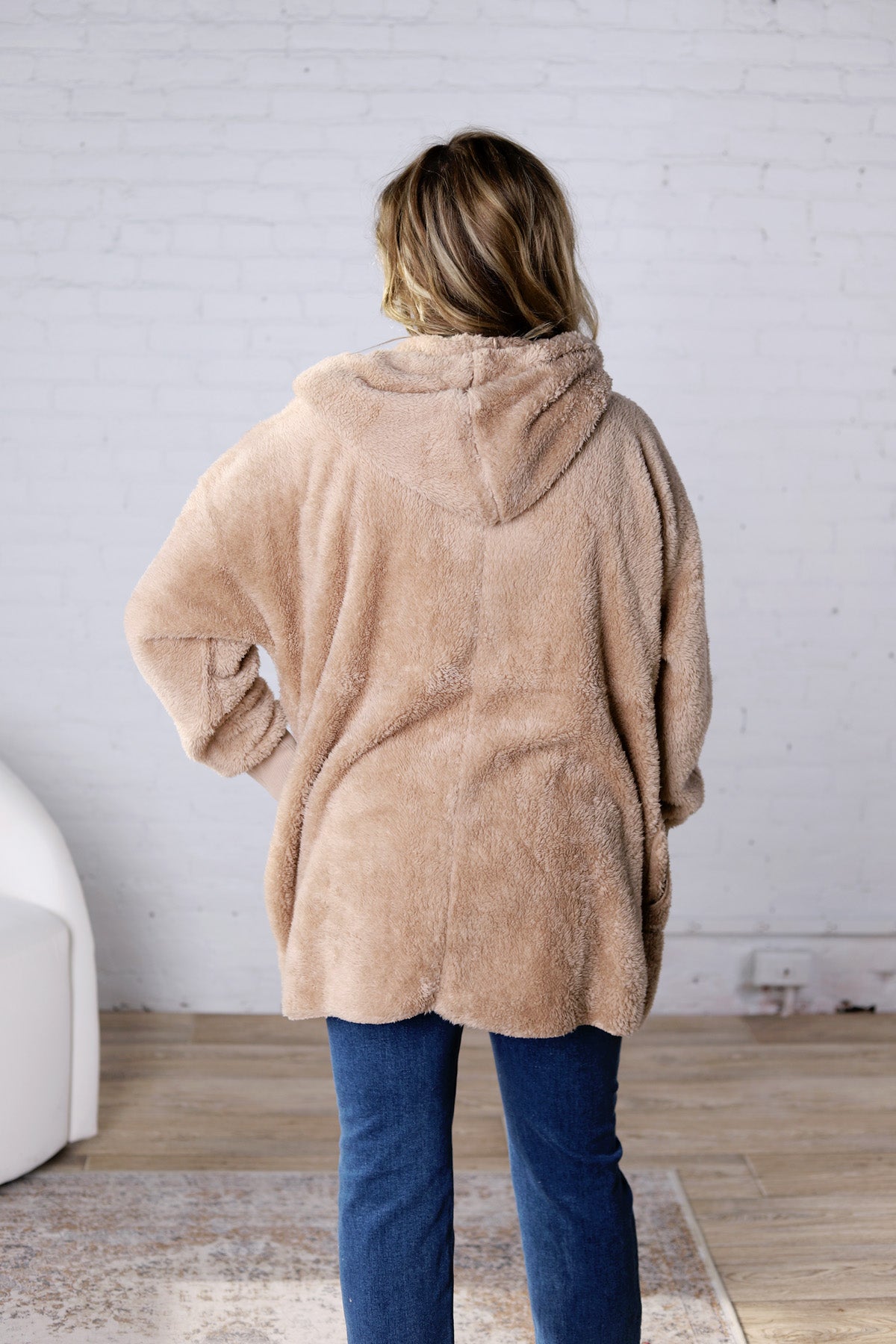 Raina Soft Faux Fur Jacket - Taupe