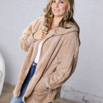 Raina Soft Faux Fur Jacket - Taupe