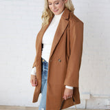 Raine Camel Double Breasted Coat