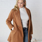 Raine Camel Double Breasted Coat