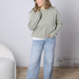 Ravyn Garment Washed Modal Fleece Sweatshirt - Sage
