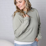 Ravyn Garment Washed Modal Fleece Sweatshirt - Sage FINAL SALE