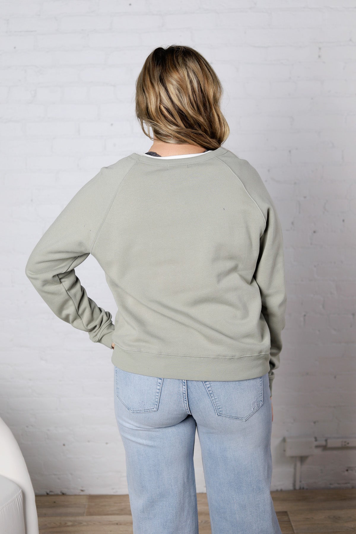 Ravyn Garment Washed Modal Fleece Sweatshirt - Sage FINAL SALE