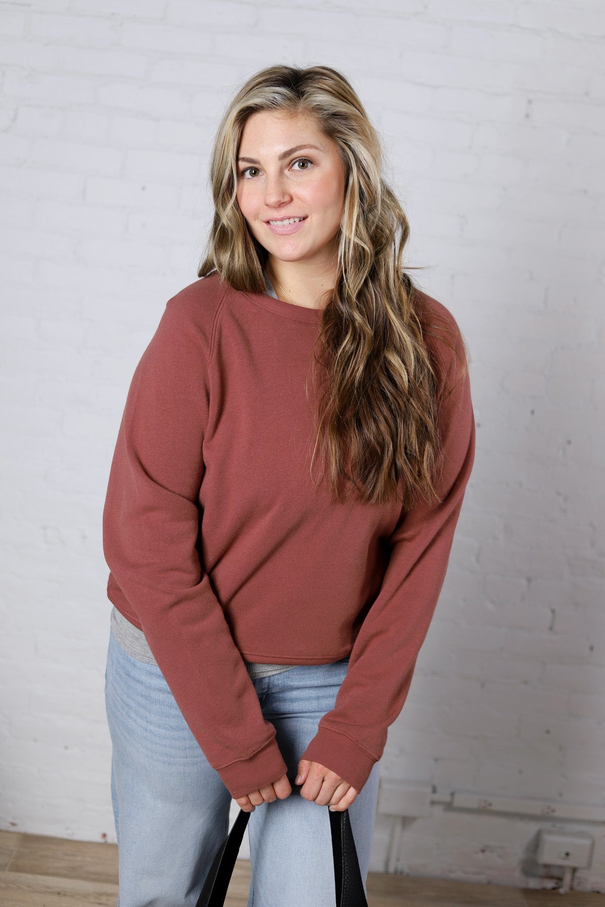 Ravyn Garment Washed Modal Fleece Sweatshirt - Sepia