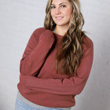 Ravyn Garment Washed Modal Fleece Sweatshirt - Sepia FINAL SALE