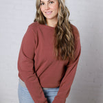 Ravyn Garment Washed Modal Fleece Sweatshirt - Sepia FINAL SALE
