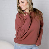 Ravyn Garment Washed Modal Fleece Sweatshirt - Sepia FINAL SALE