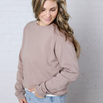 Ravyn Garment Washed Modal Fleece Sweatshirt - Taupe