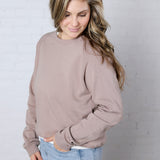 Ravyn Garment Washed Modal Fleece Sweatshirt - Taupe