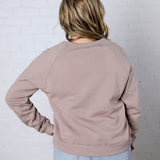 Ravyn Garment Washed Modal Fleece Sweatshirt - Taupe