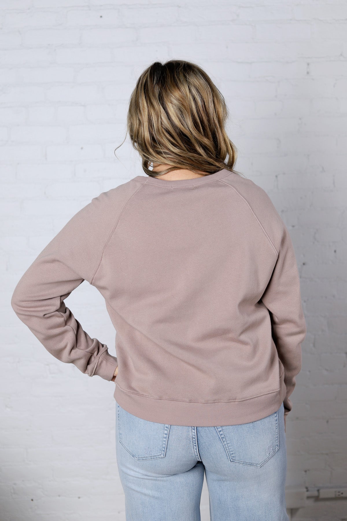 Ravyn Garment Washed Modal Fleece Sweatshirt - Taupe