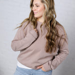 Ravyn Garment Washed Modal Fleece Sweatshirt - Taupe