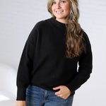 Rayna Funnel Neck Sweater - Black