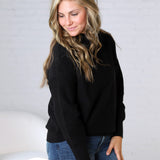Rayna Funnel Neck Sweater - Black