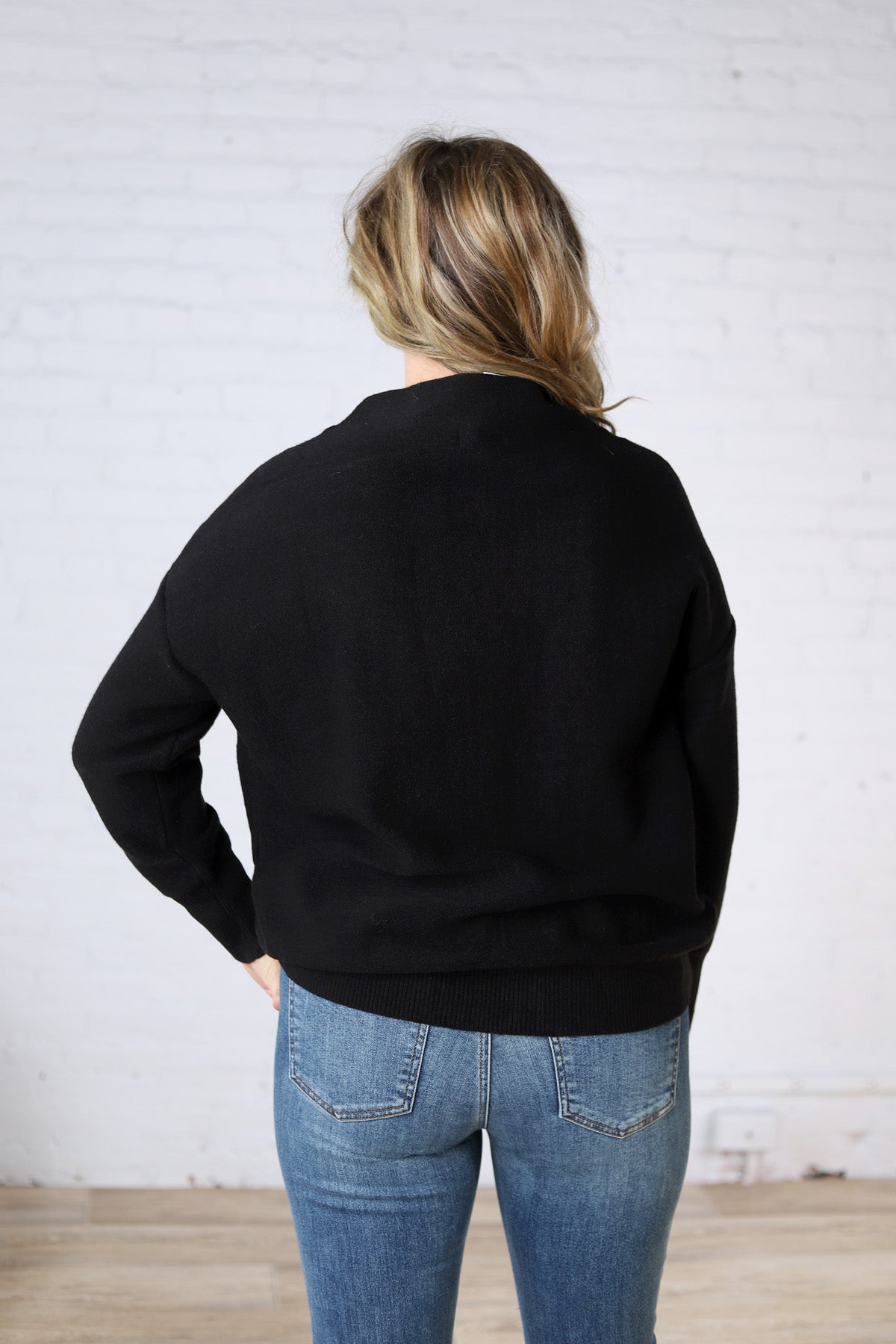 Rayna Funnel Neck Sweater - Black
