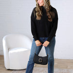 Rayna Funnel Neck Sweater - Black