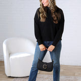 Rayna Funnel Neck Sweater - Black