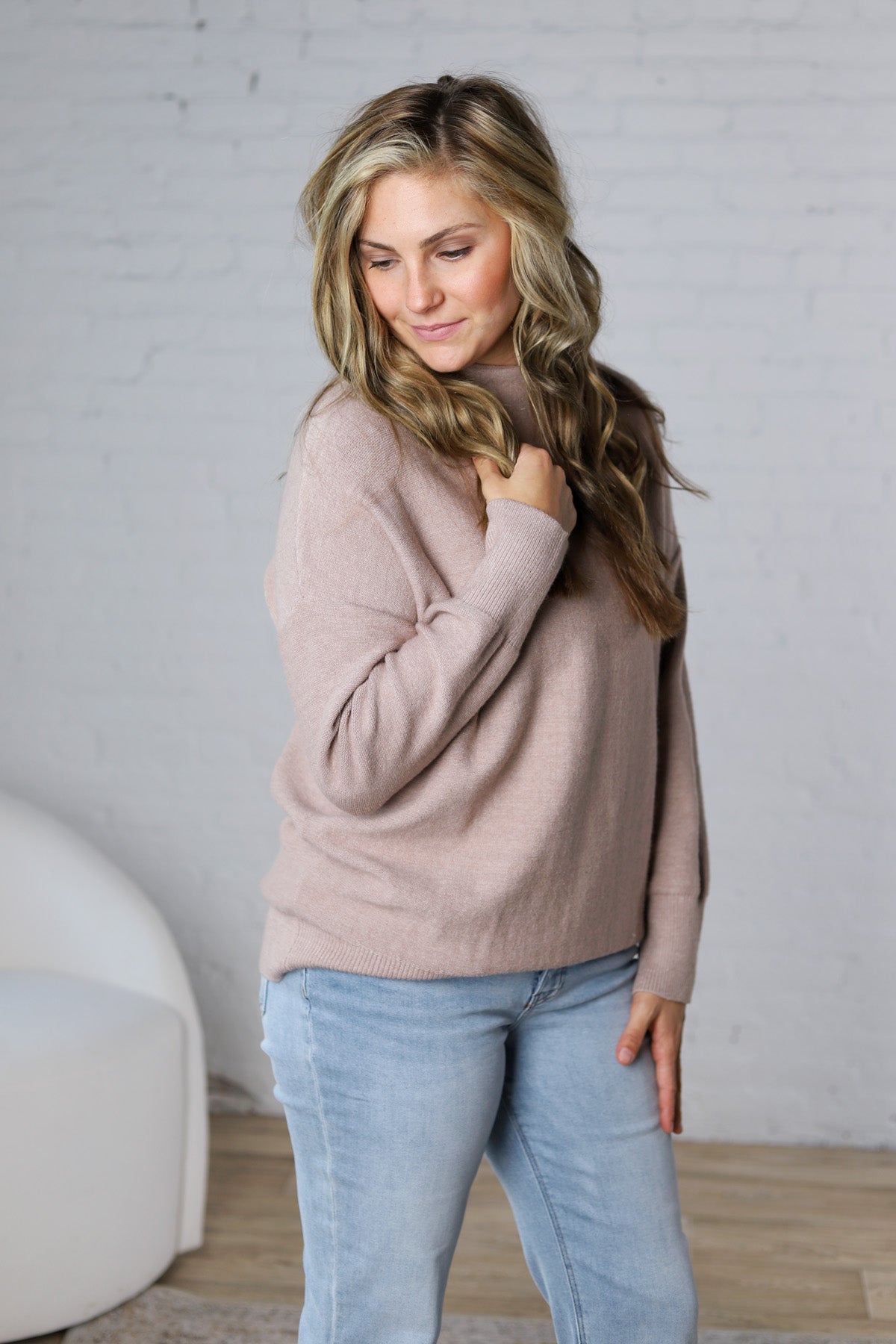 Rayna Funnel Neck Sweater - Mocha