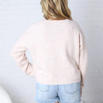 Reagan Button Front Sweater Cardigan - Ballet