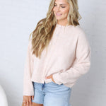 Reagan Button Front Sweater Cardigan - Ballet