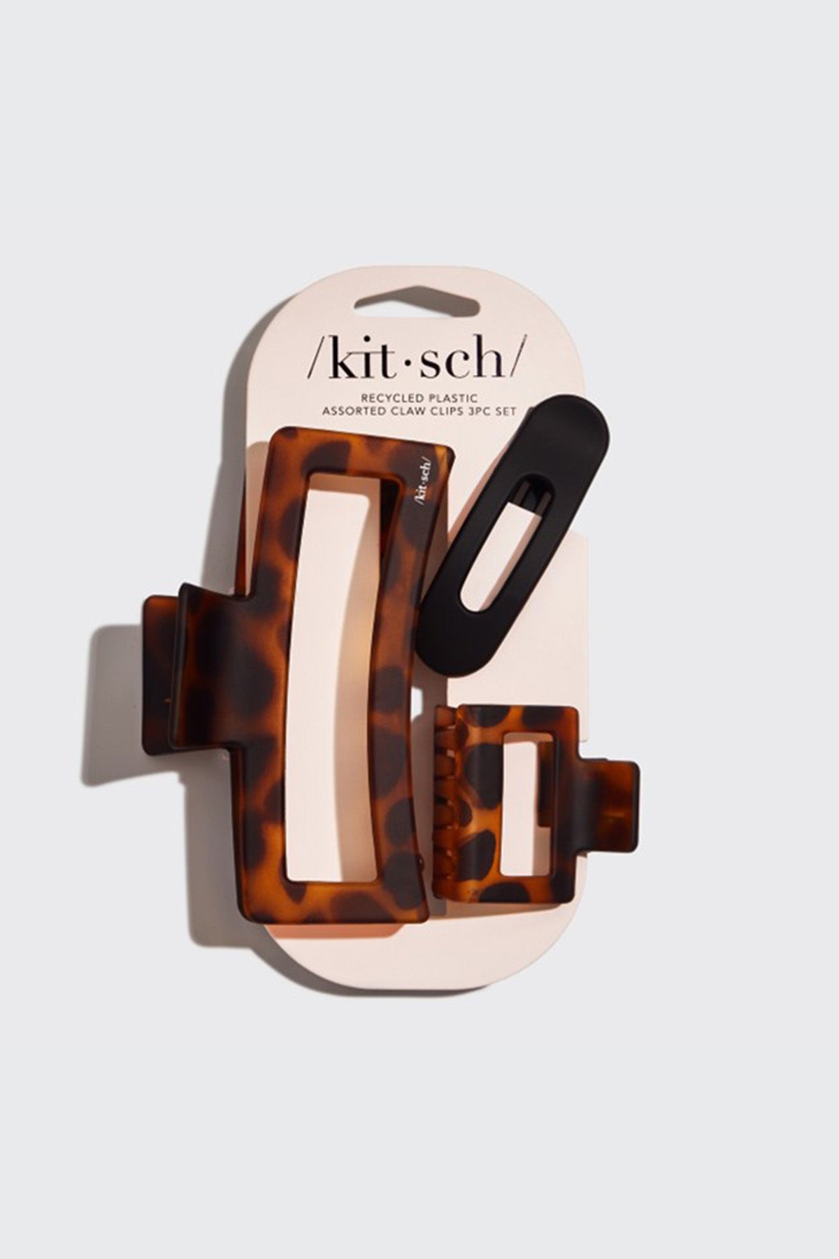 Recycled Plastic Assorted Claw Clips - Rectangle Open Shape