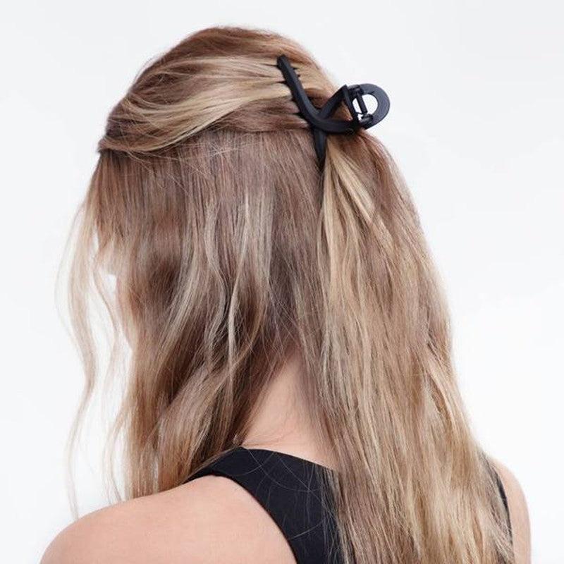 Recycled Plastic Large Loop Claw Clips 2 Piece - Black & Tortoise