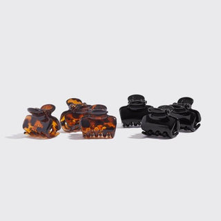 Recycled Plastic Medium Puffy Claw Clips 2 Piece - Black/Tort