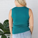 Remi Sleeveless Fitted Sweater Tank Top - Jade - FINAL SALE