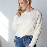 Rena Raised Cable Knit Sweater