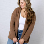 Rhea Hoodie Cardigans - Mocha