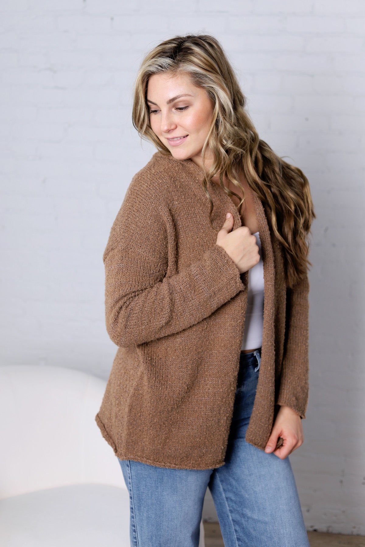 Rhea Hoodie Cardigans - Mocha