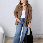 Rhea Hoodie Cardigans - Mocha FINAL SALE
