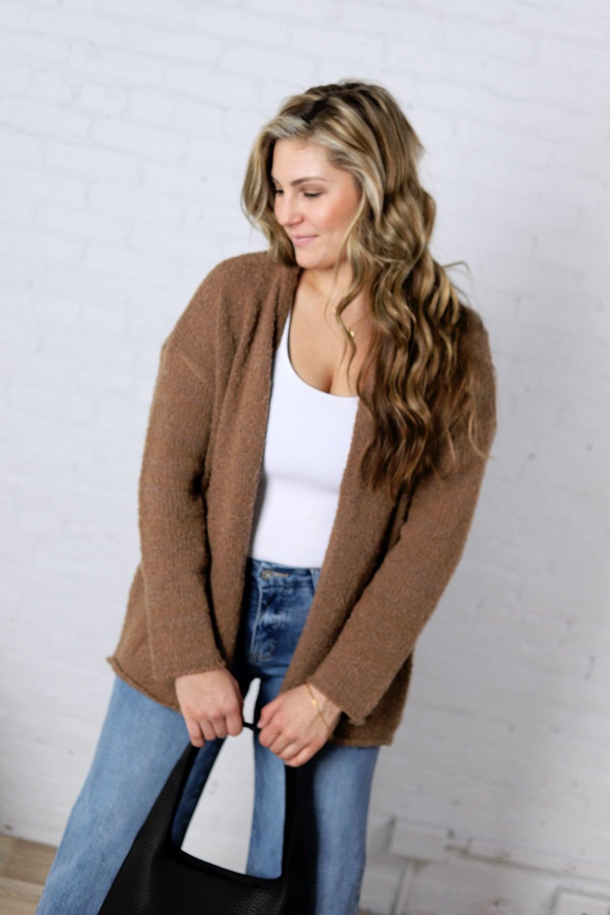Rhea Hoodie Cardigans - Mocha FINAL SALE