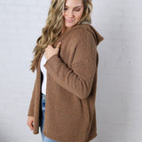 Rhea Hoodie Cardigans - Mocha FINAL SALE