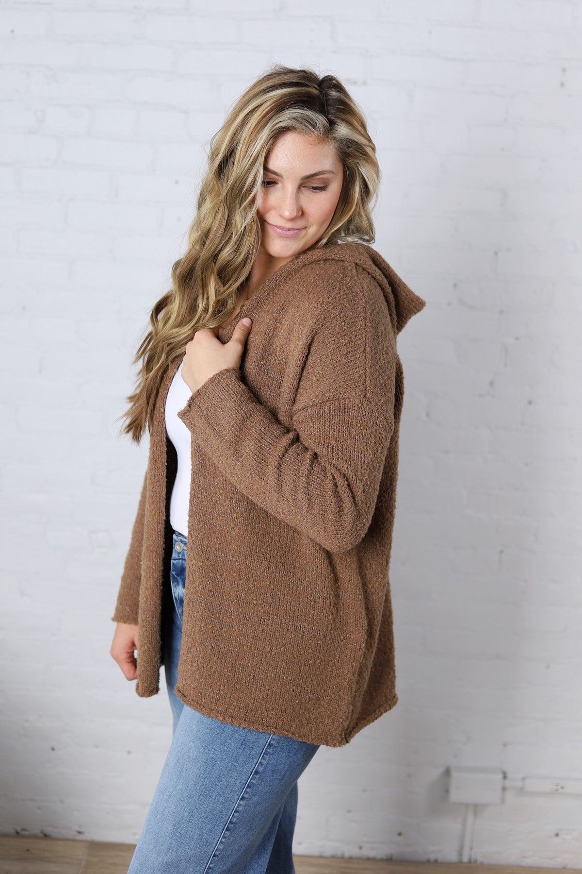 Rhea Hoodie Cardigans - Mocha FINAL SALE
