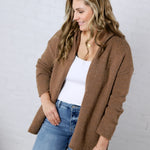 Rhea Hoodie Cardigans - Mocha