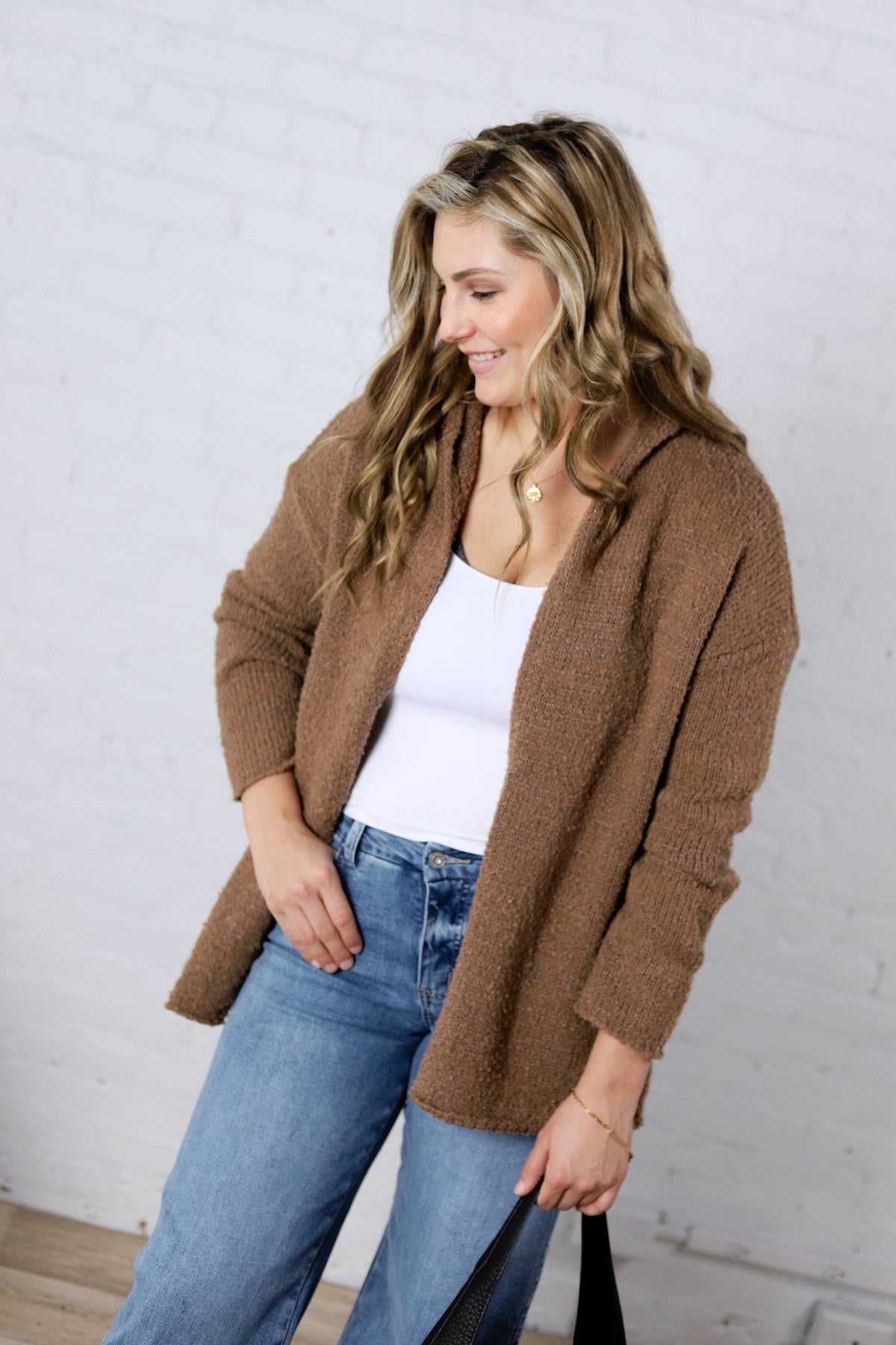 Rhea Hoodie Cardigans - Mocha