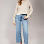 Rivelle Ribbed Contrast Long Sleeve Sweatshirt – Ivory