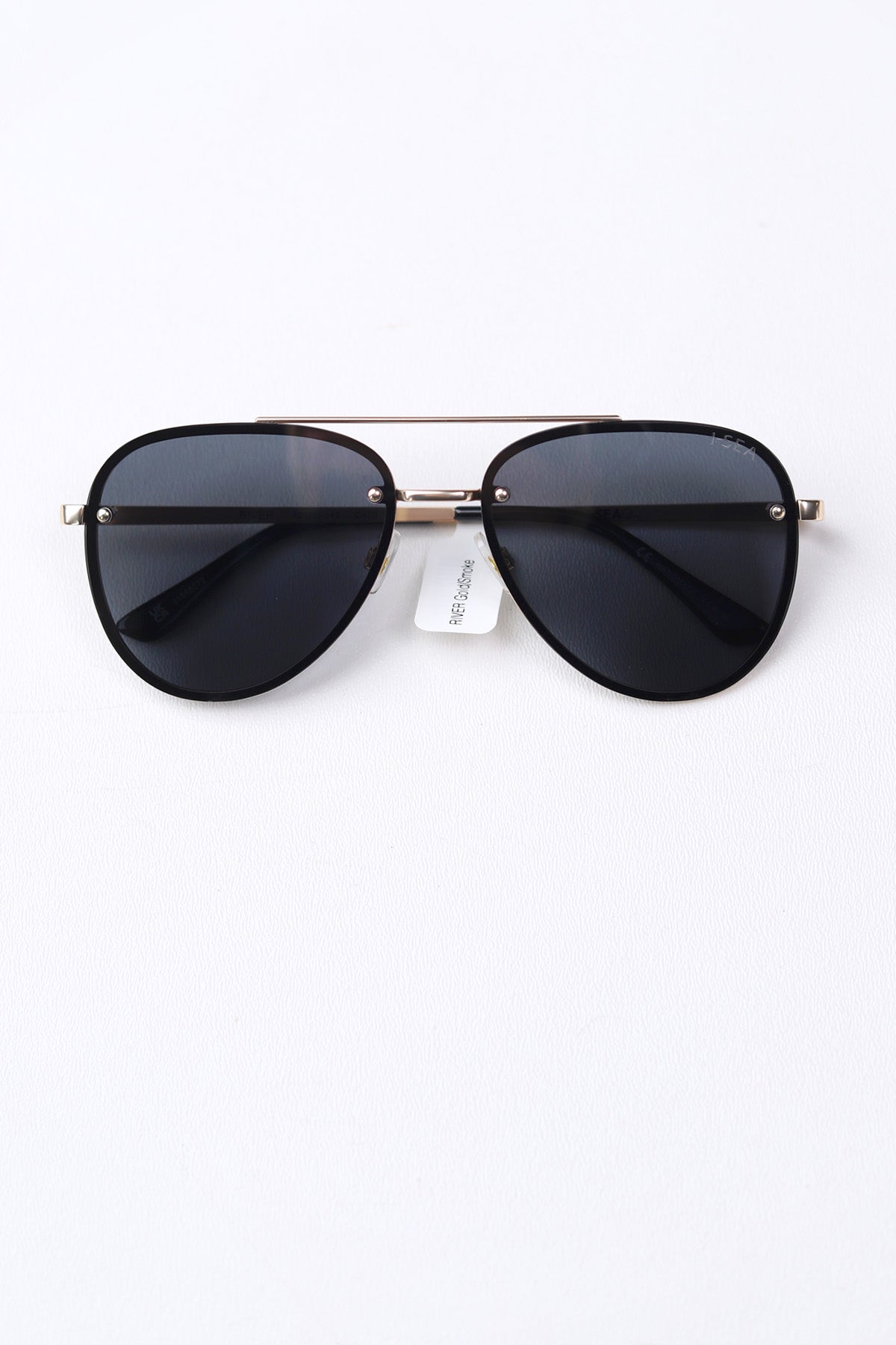 River Polarized Lens Sunglasses - Gold/Smoke