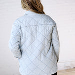 Romy Quilted Oversized Denim Shacket - Light Denim