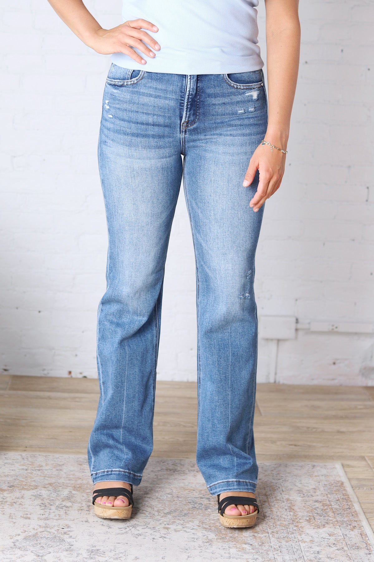 Romy Tummy Control Straight Jeans - Medium Wash