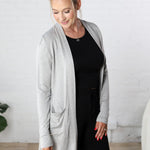 Rory Lounge Terry Cardigan - Heather Grey FINAL SALE