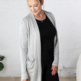 Rory Lounge Terry Cardigan - Heather Grey FINAL SALE