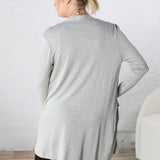 Rory Lounge Terry Cardigan - Heather Grey FINAL SALE