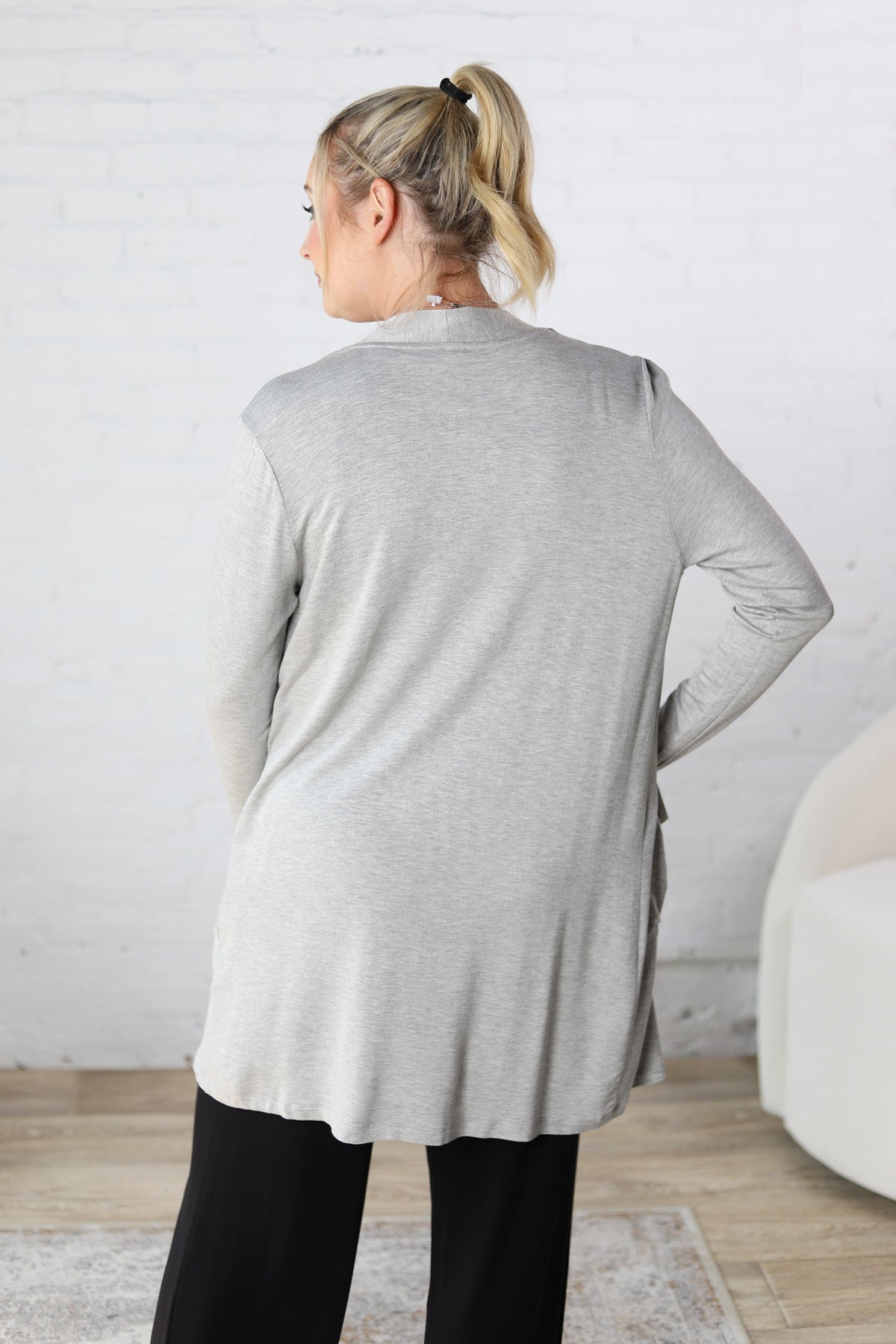 Rory Lounge Terry Cardigan - Heather Grey FINAL SALE