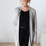 Rory Lounge Terry Cardigan - Heather Grey FINAL SALE